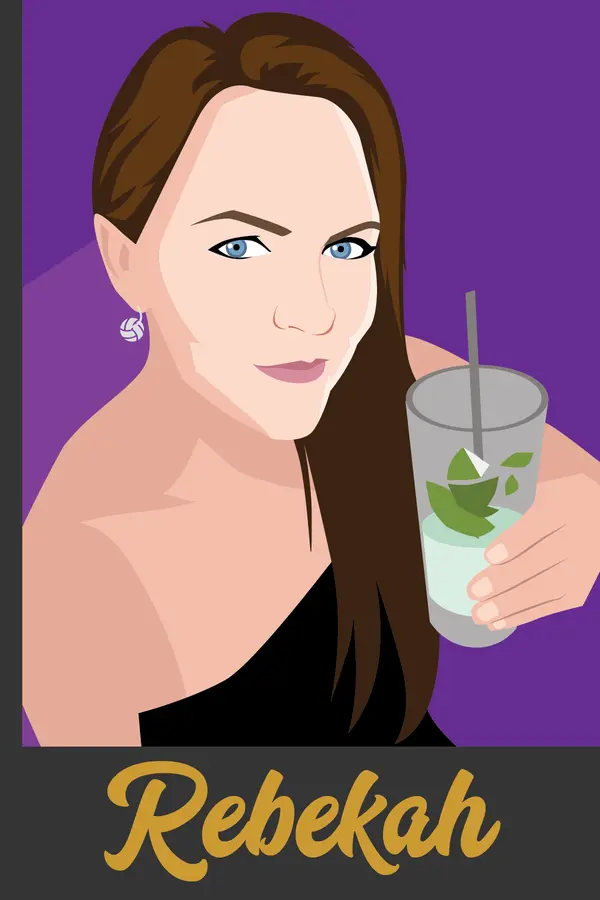 Colorful flat portrait illustration on a purple background